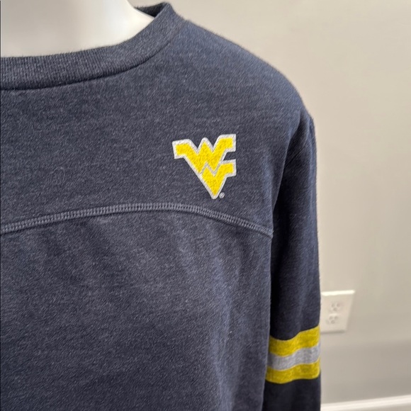 Colosseum Small West Virginia Mountaineers Blue and Yellow Varsity Sweatshirt - Picture 3 of 9
